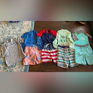 Carter's Boys Mixed Swim Trunks & Rash Guards - Blue, Red, Teal, Coral, Gray